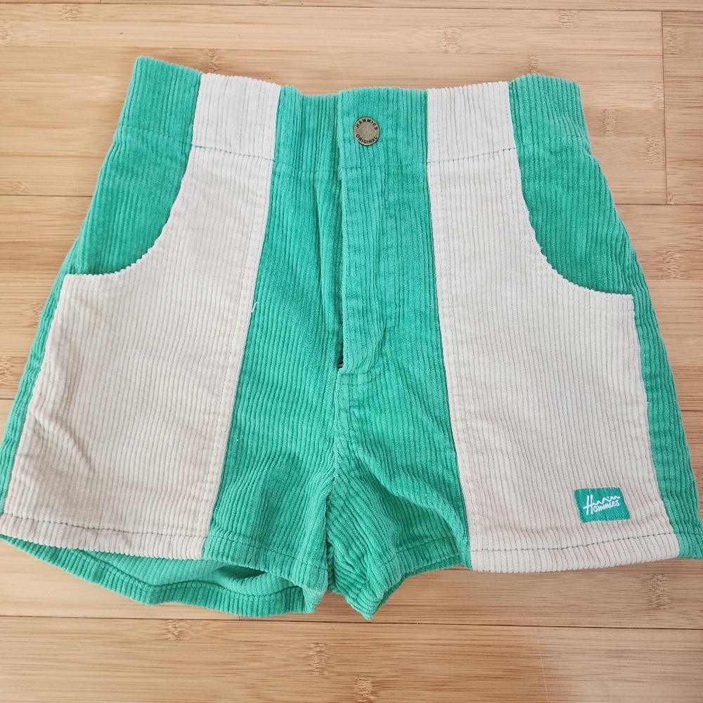 Hammies Green and White Corduroy Shorts